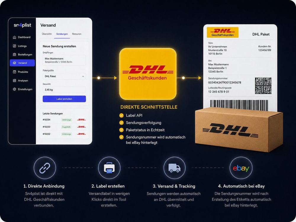 DHL-Versand direkt integriert